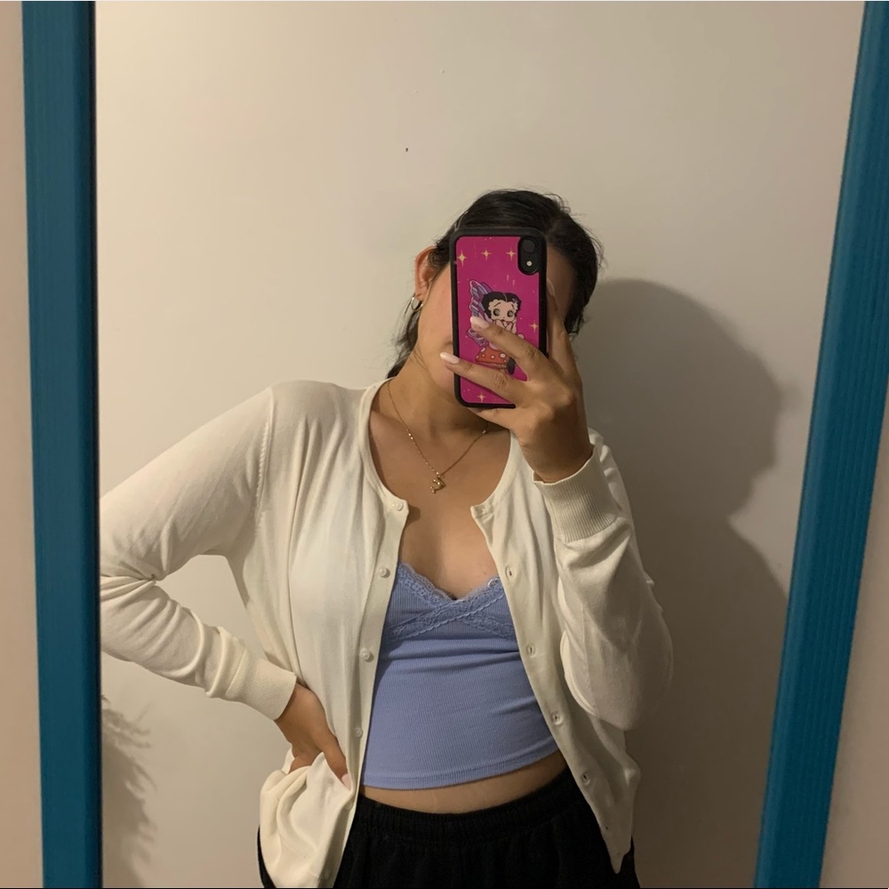 HM cream cardigan